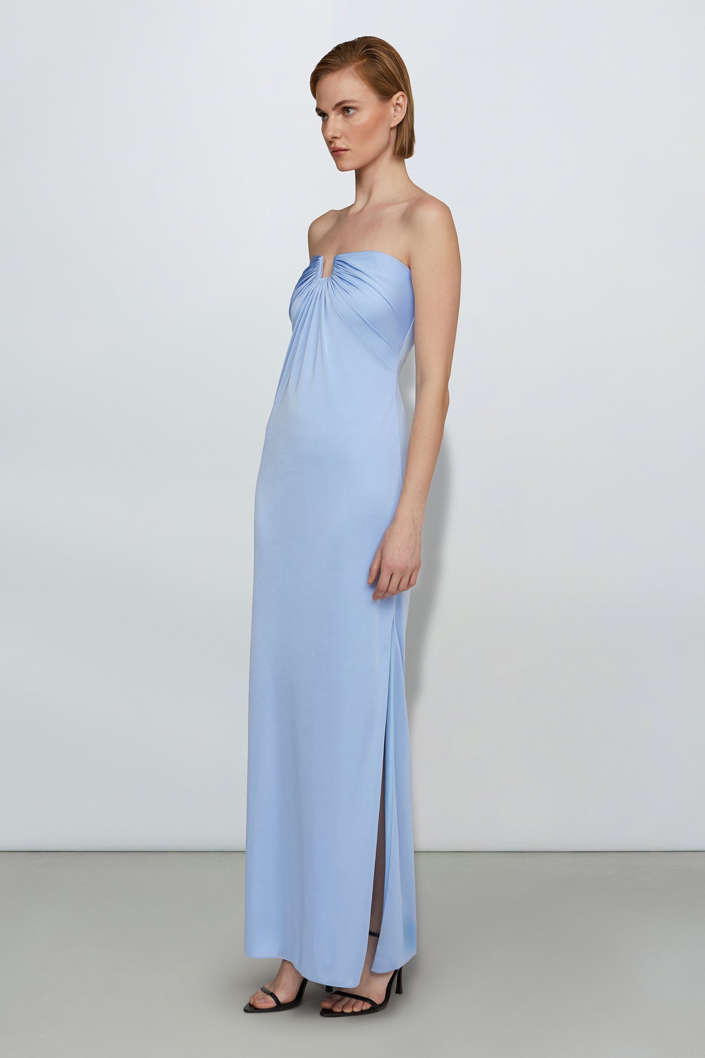 lila silk dress Woman Bubble Shiny Silk LILA SILK MAXI DRESS 2001852