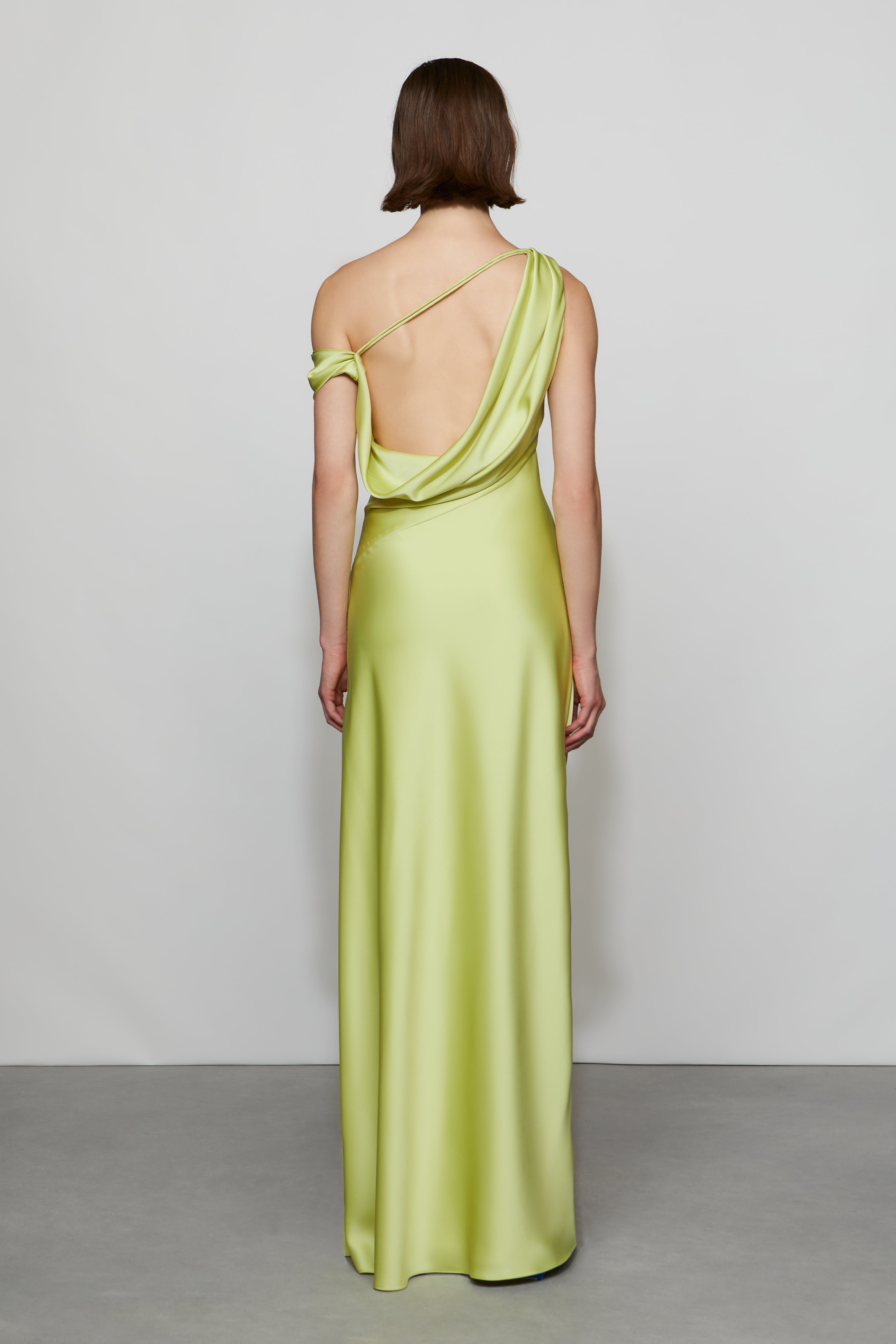 et ochs kamila sleeveless square neck layered column maxi dress Camilla Gown - Light/Pastel Green Purim
