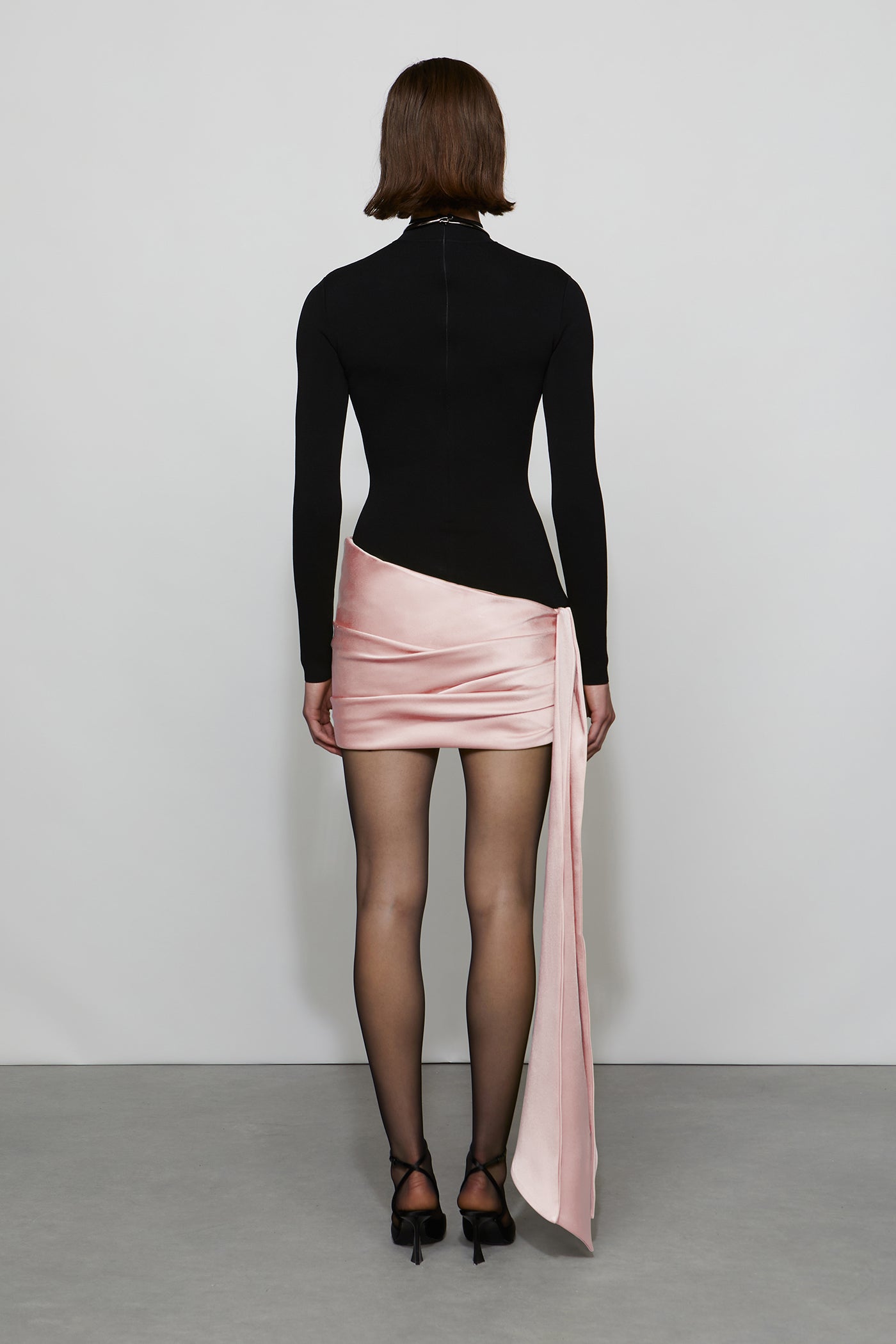 Simone Knit Combo Dress 2 / Black/Shell