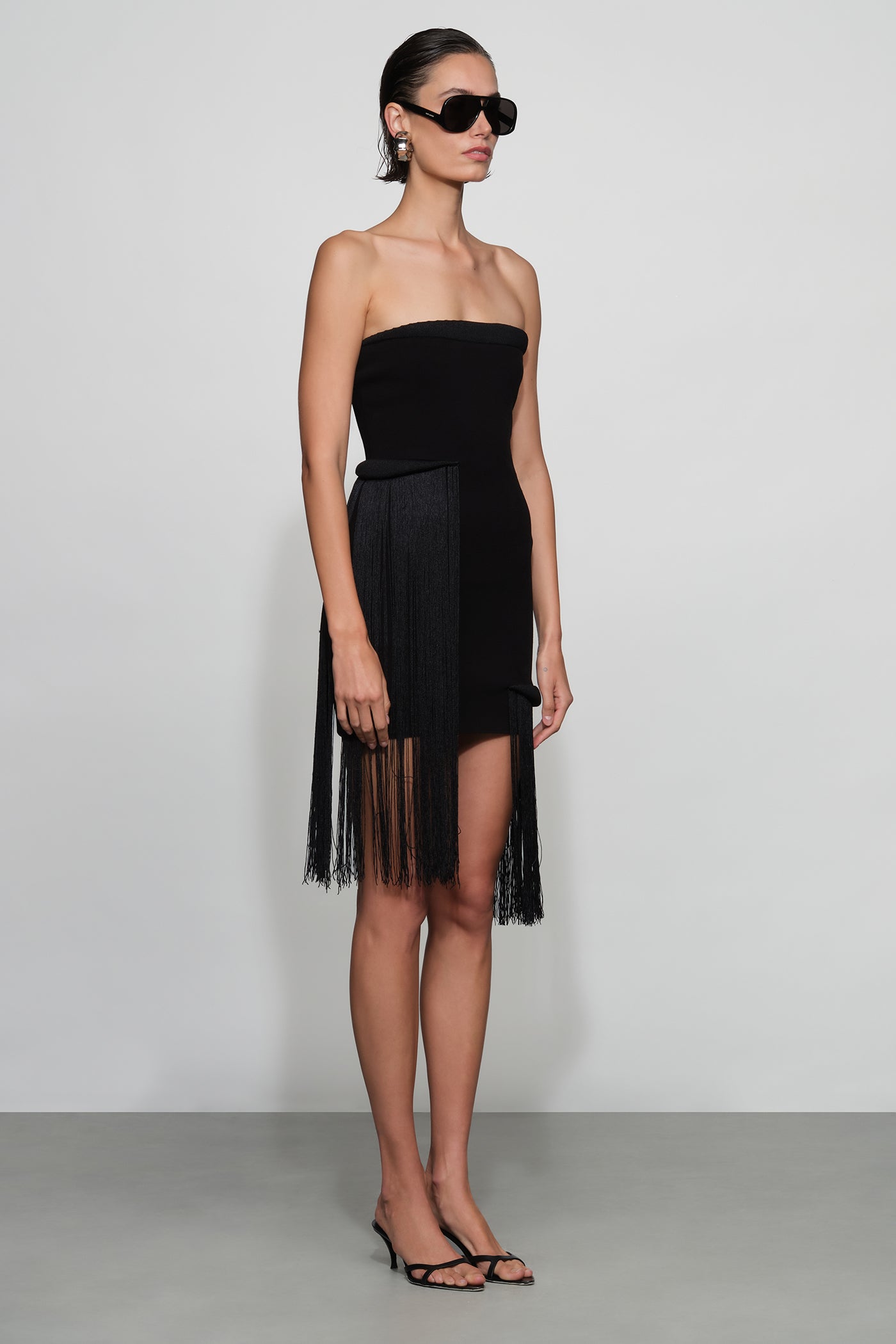 knit mini black dress ET OCHS Suki in Color:As Picture Brown