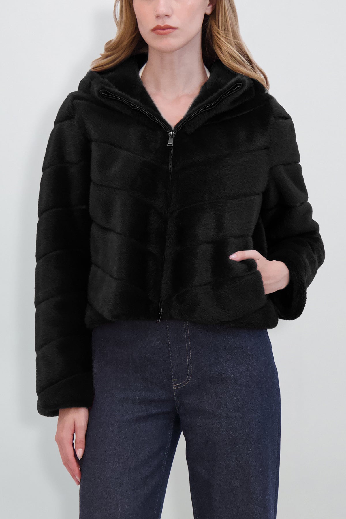 Fur-Free Mink Hooded Jacket